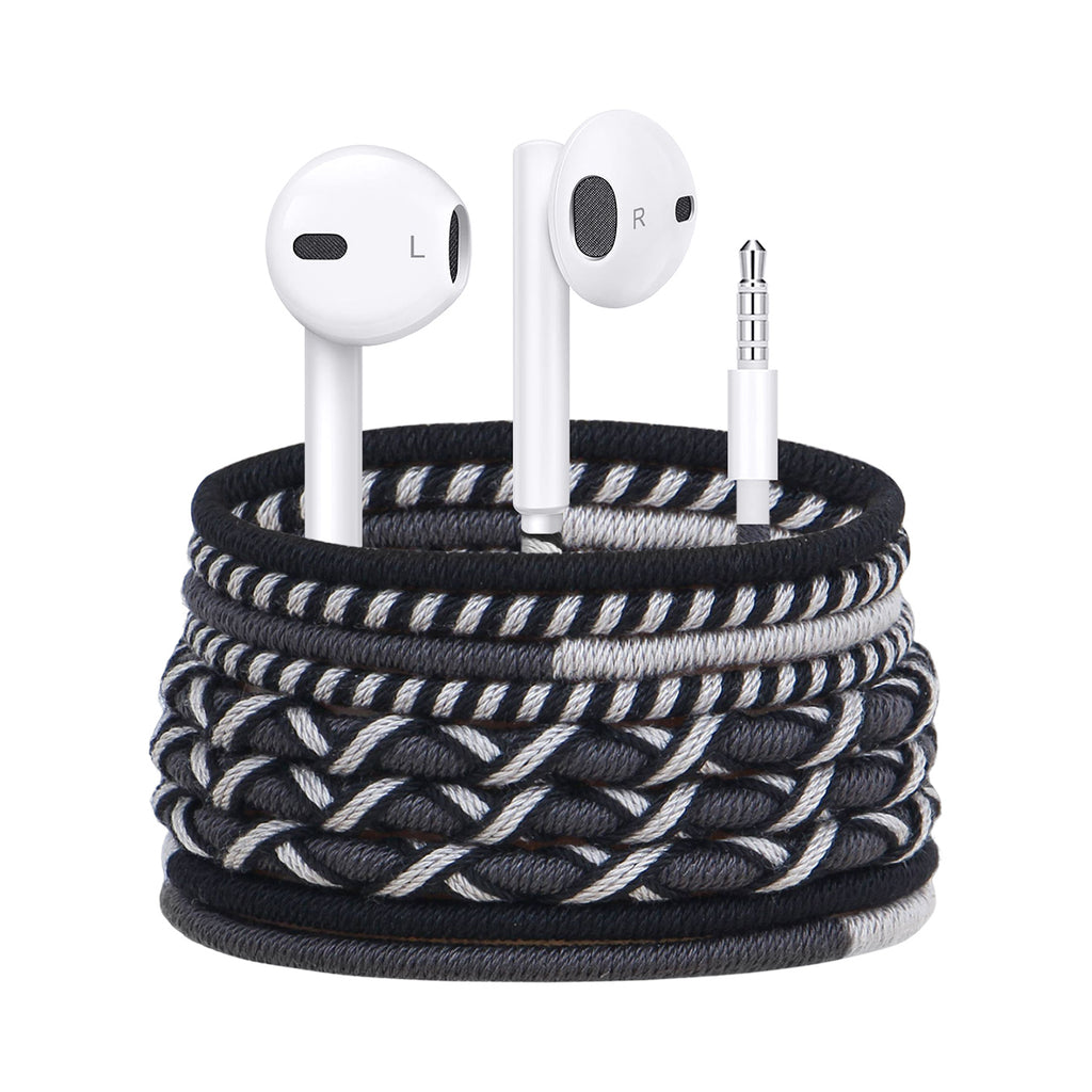 URIZONS 3.5mm Jack Colorful Braided Cord Wired Headphones - In-Ear Earbuds and Earphones with Mic for Cell phones for Kids