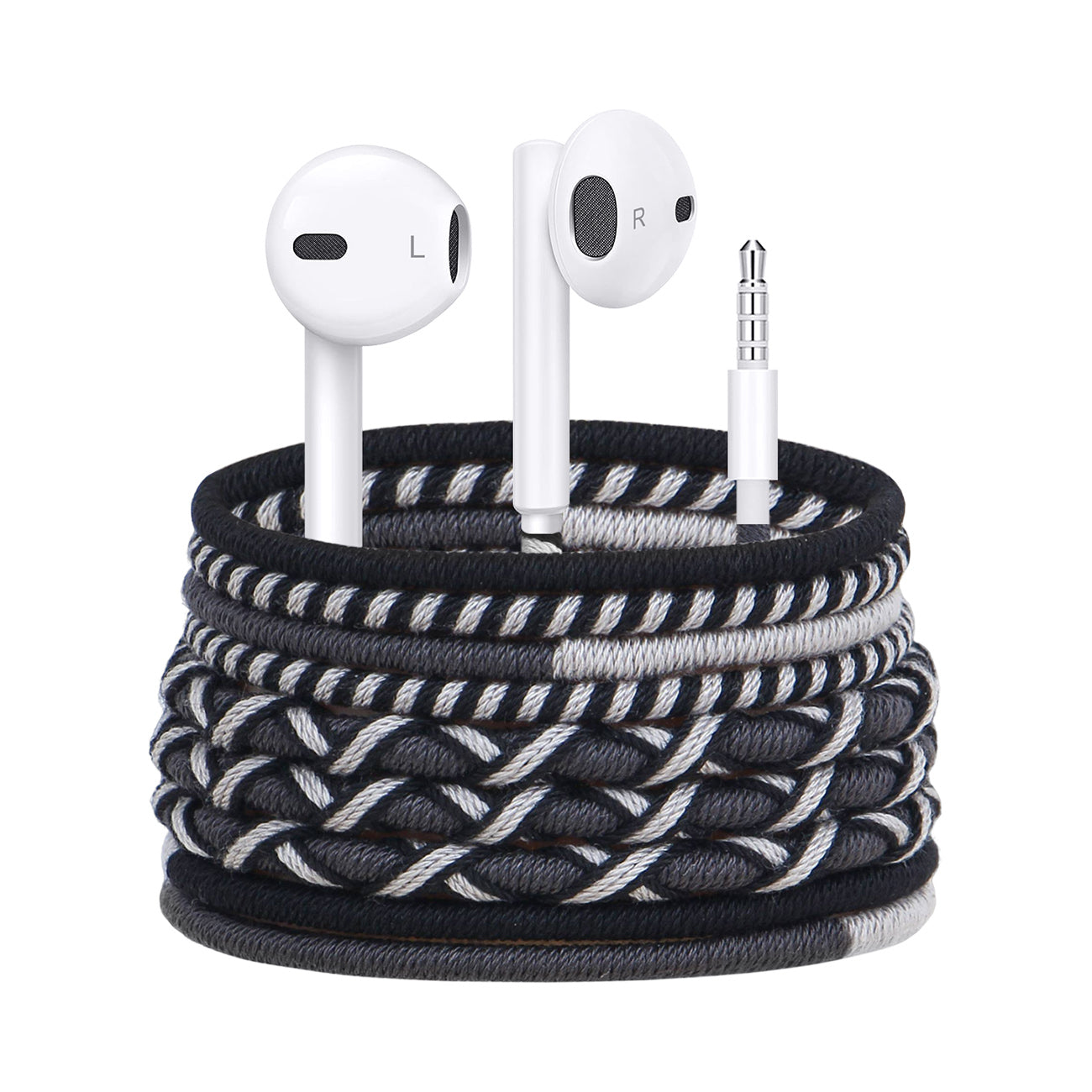 URIZONS 3.5mm Jack Colorful Braided Cord Wired Headphones - In-Ear Earbuds and Earphones with Mic for Cell phones for Kids