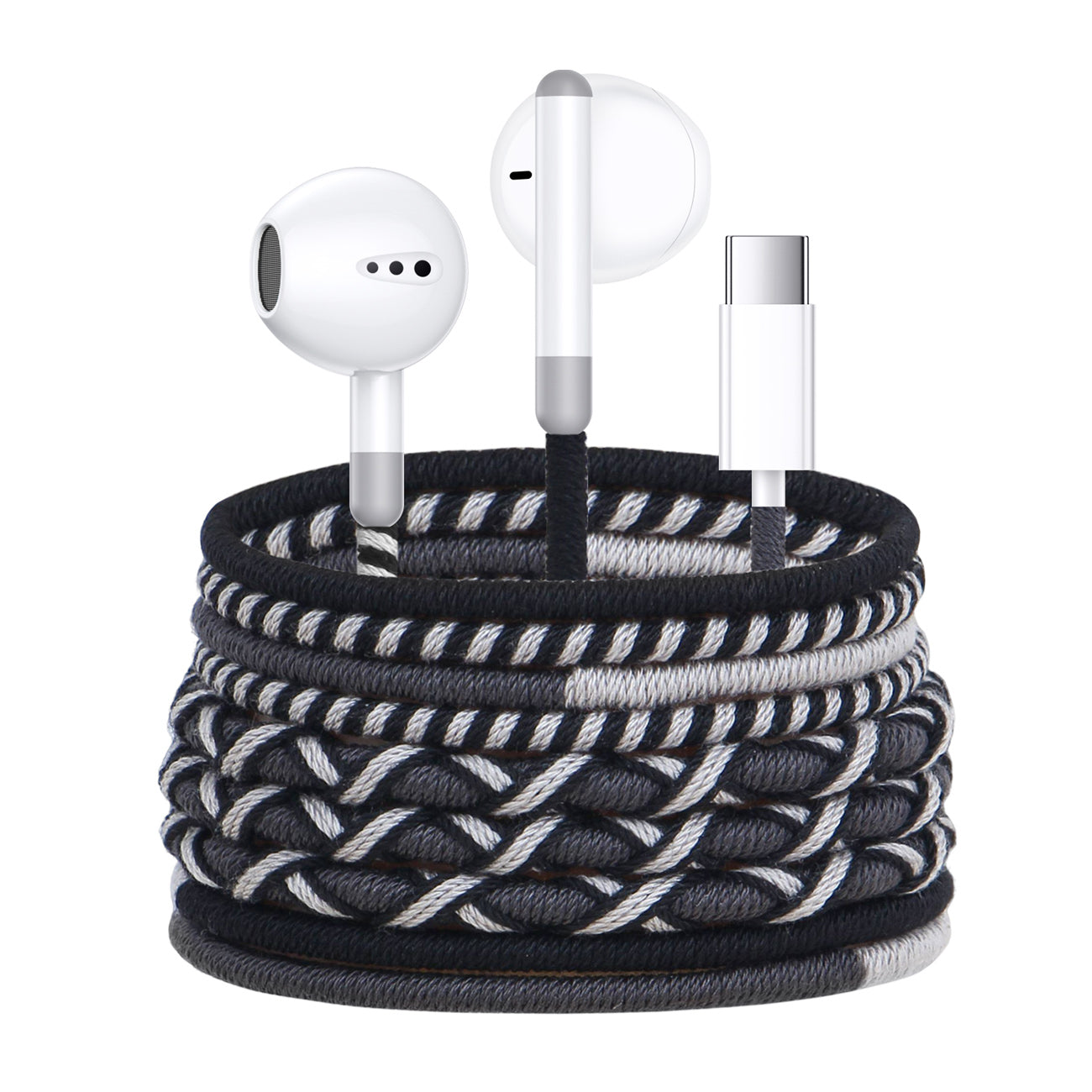 URIZONS Colorful Braided Cord In-Ear USB C Wired Headphones with Mic and Volume Adjustment for Iphone 15/16