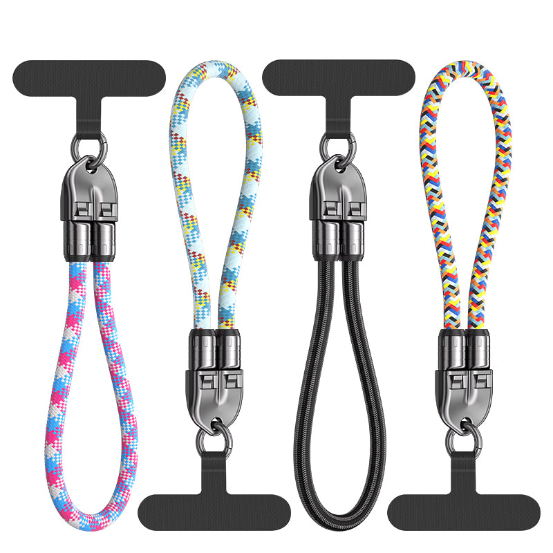 URIZONS 2 in 1 Function Anti-Lost Wristband 240W 5A Type C to Type C Fast Charging & Data USB C Cable 32cm Length + Short Wrist Strap Mobile Cell Phone Colorful Braided Lanyard PD3.1 Data Cord 0.3m dia for iPhone 15/16 for Android