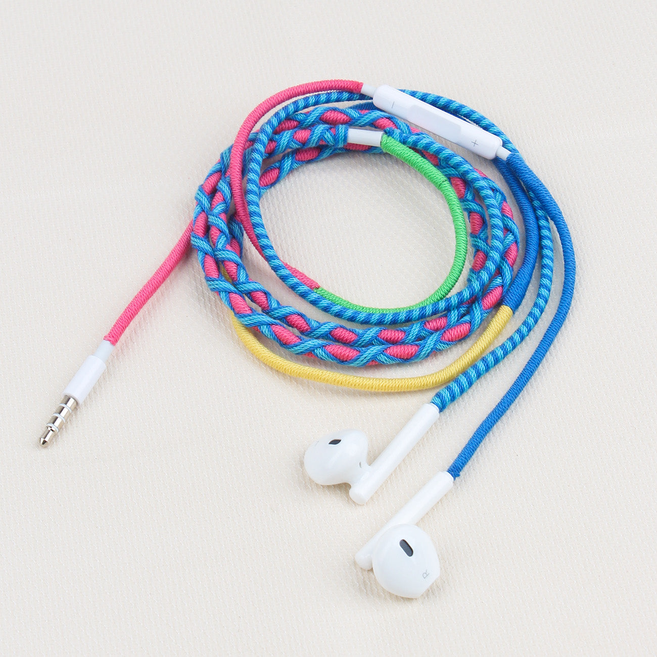 URIZONS 3.5mm Jack Colorful Braided Cord Wired Headphones - In-Ear Earbuds and Earphones with Mic for Cell phones for Kids