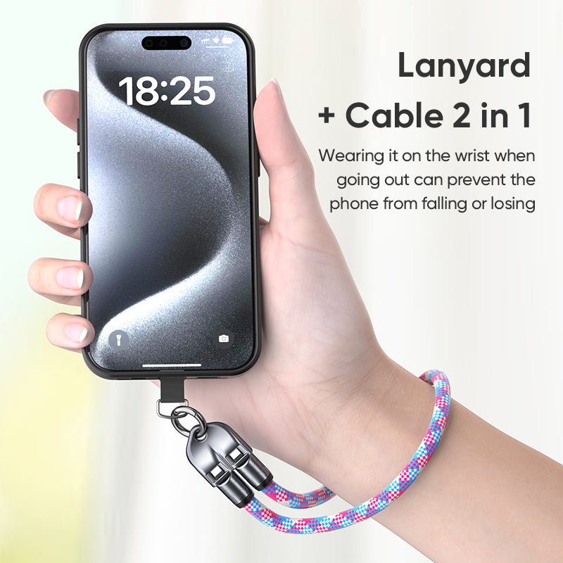 URIZONS 2 in 1 Function Anti-Lost Wristband 240W 5A Type C to Type C Fast Charging & Data USB C Cable 32cm Length + Short Wrist Strap Mobile Cell Phone Colorful Braided Lanyard PD3.1 Data Cord 0.3m dia for iPhone 15/16 for Android