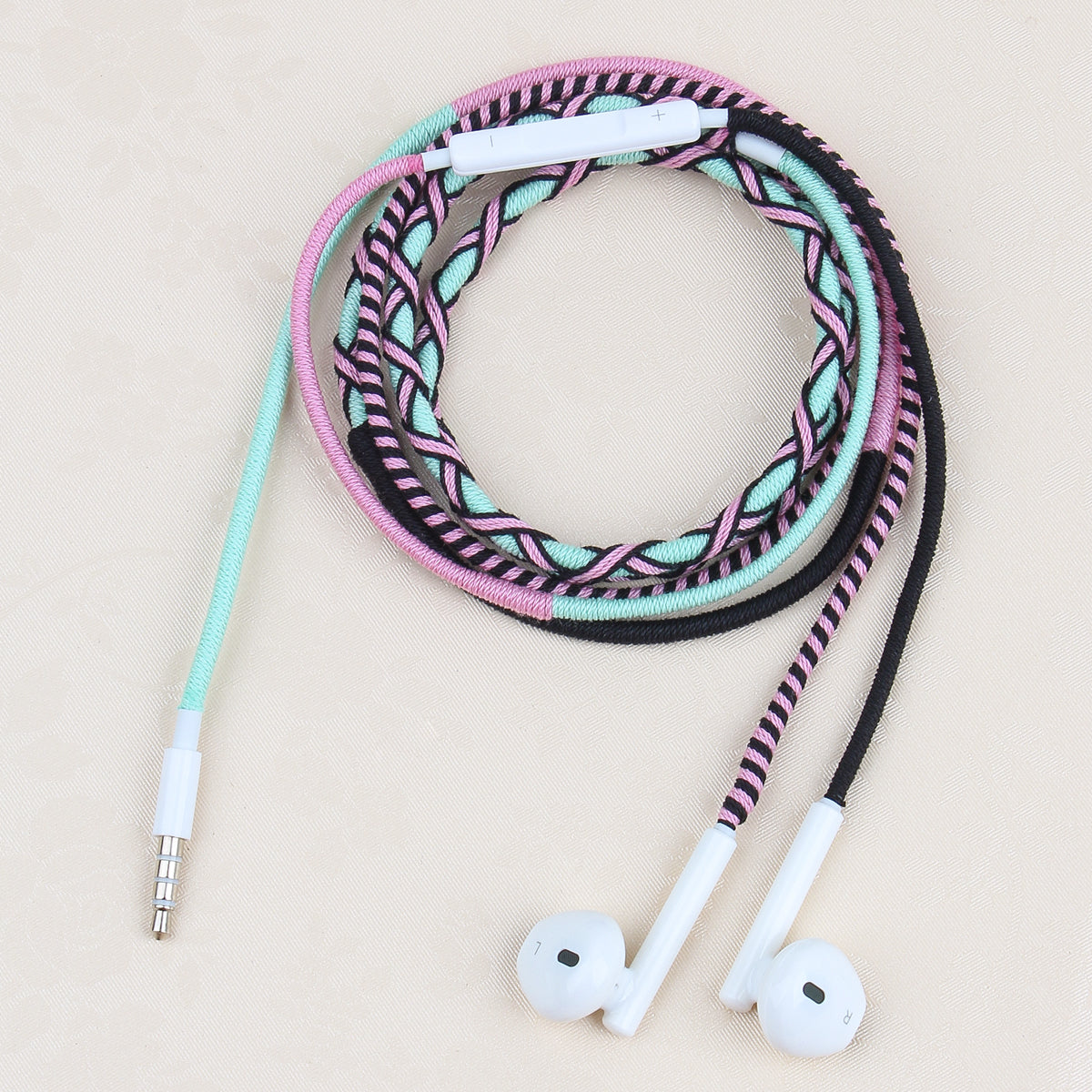 URIZONS 3.5mm Jack Colorful Braided Cord Wired Headphones - In-Ear Earbuds and Earphones with Mic for Cell phones for Kids