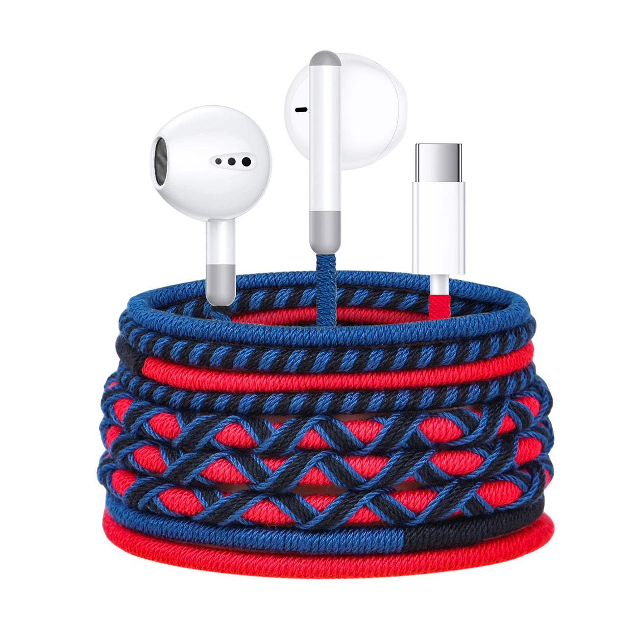 URIZONS Colorful Braided Cord In-Ear USB C Wired Headphones with Mic and Volume Adjustment for Iphone 15/16